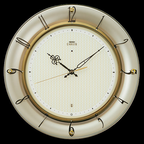 SEIKO EMBLEM(セイコー エムブレム) 薄金色パール塗装 電波掛け時計