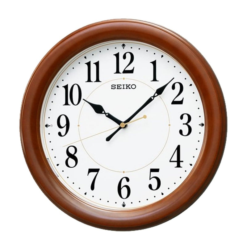 SEIKO(セイコー)木枠 夜光 電波掛け時計 KX204B 茶