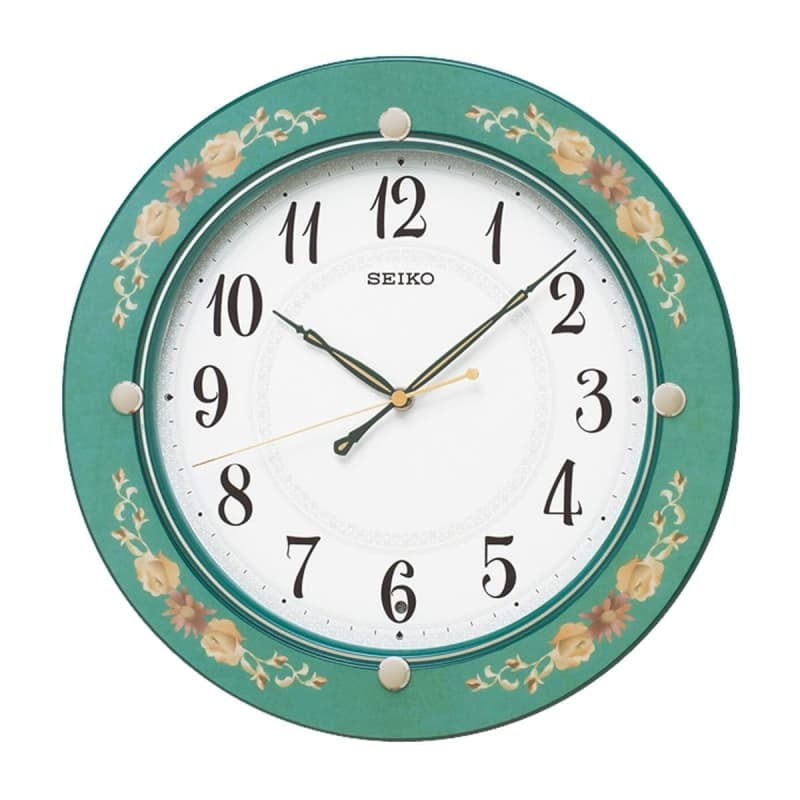 SEIKO電波掛け時計（未使用品） SEIKO（セイコー）スタンダード 木枠 電波掛け時計 KX220M 緑 – 正美堂