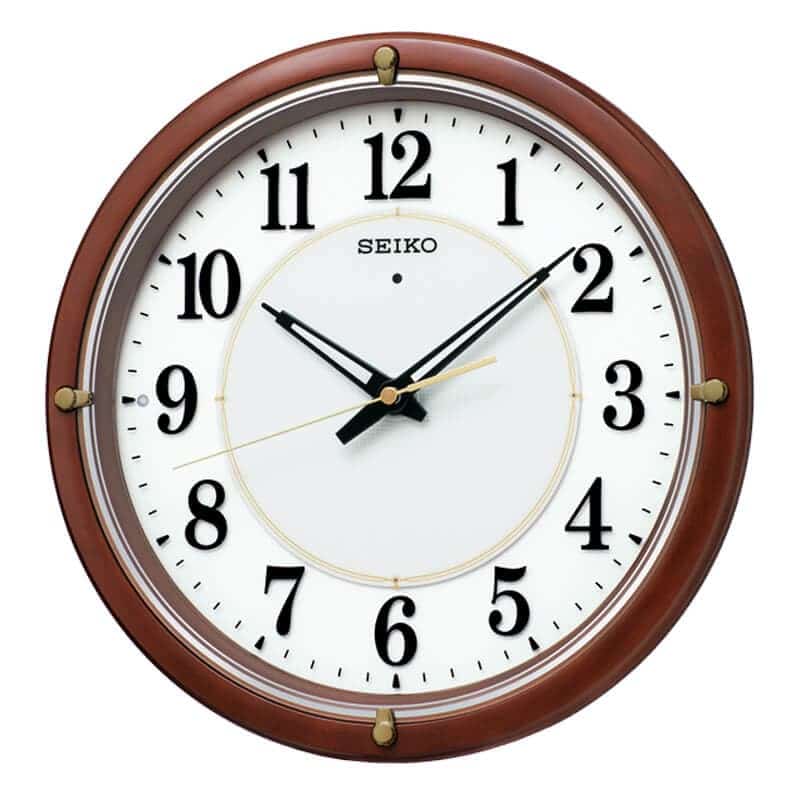未使用　お天気仕掛け時計 SEIKO セイコー 夜光電波掛け時計 ファインライト NEOKX240B 木枠