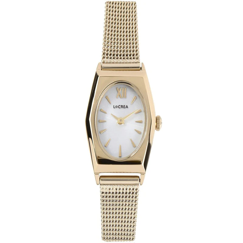 LCREA(ルクレア) OVALE ソーラー腕時計 LC2003-GPMGP メッシュベルト ゴールド