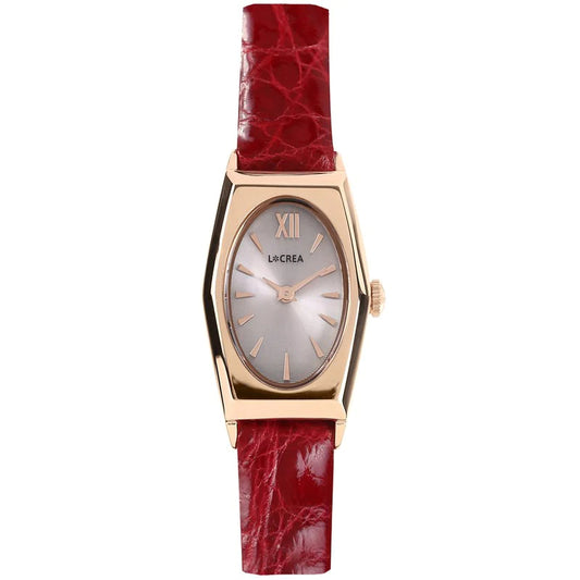 LCREA(ルクレア) OVALE ソーラー腕時計 LC2003-PGCRD 本ワニ革 レッド