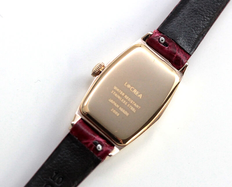 LCREA(ルクレア) OVALE ソーラー腕時計 LC2003-PGCRD 本ワニ革 レッド
