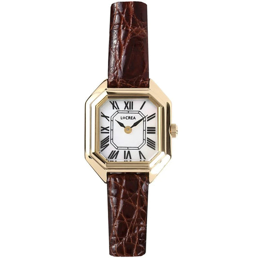 LCREA(ルクレア) CARRE ソーラー腕時計 LC2004-GPCBR 本ワニ革 ブラウン