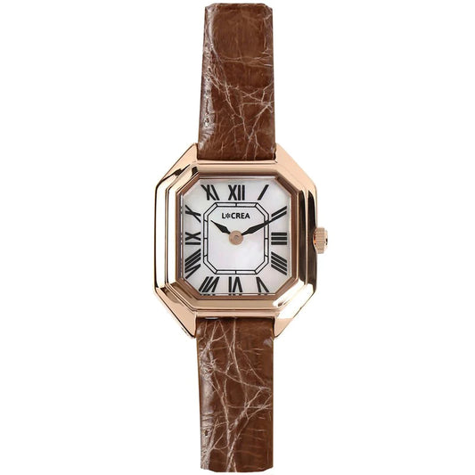 LCREA(ルクレア) CARRE ソーラー腕時計 LC2004-PGCMO 本ワニ革 モカ
