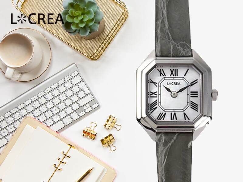 LCREA(ルクレア) CARRE ソーラー腕時計 LC2004-SSWHCSA 本ワニ革 サンドベージュ