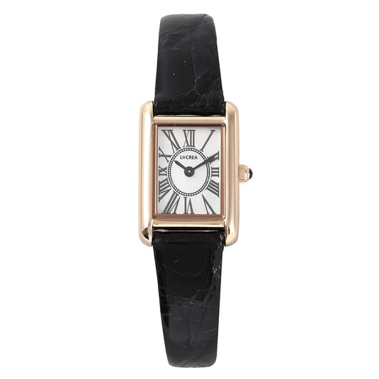 LCREA(ルクレア) PARALLELA ソーラー腕時計 LC2101-PGCBK 本ワニ革 ブラック