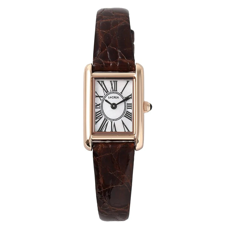 LCREA(ルクレア) PARALLELA ソーラー腕時計 LC2101-PGCBR 本ワニ革 ダークブラウン