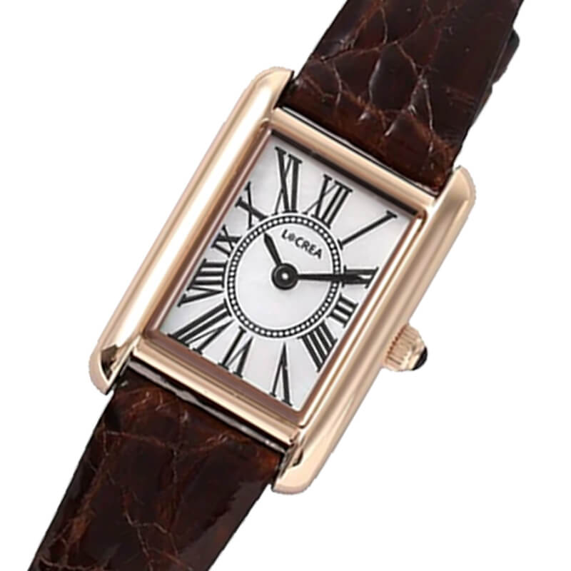 LCREA(ルクレア) PARALLELA ソーラー腕時計 LC2101-PGCBR 本ワニ革 ダークブラウン