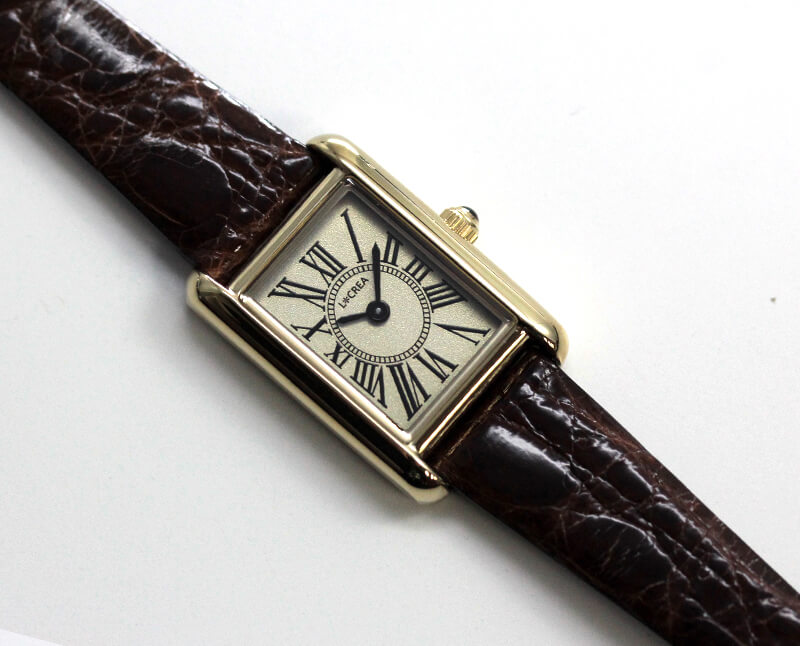 LCREA(ルクレア) PARALLELA ソーラー腕時計 LC2101-PGCBR 本ワニ革 ダークブラウン
