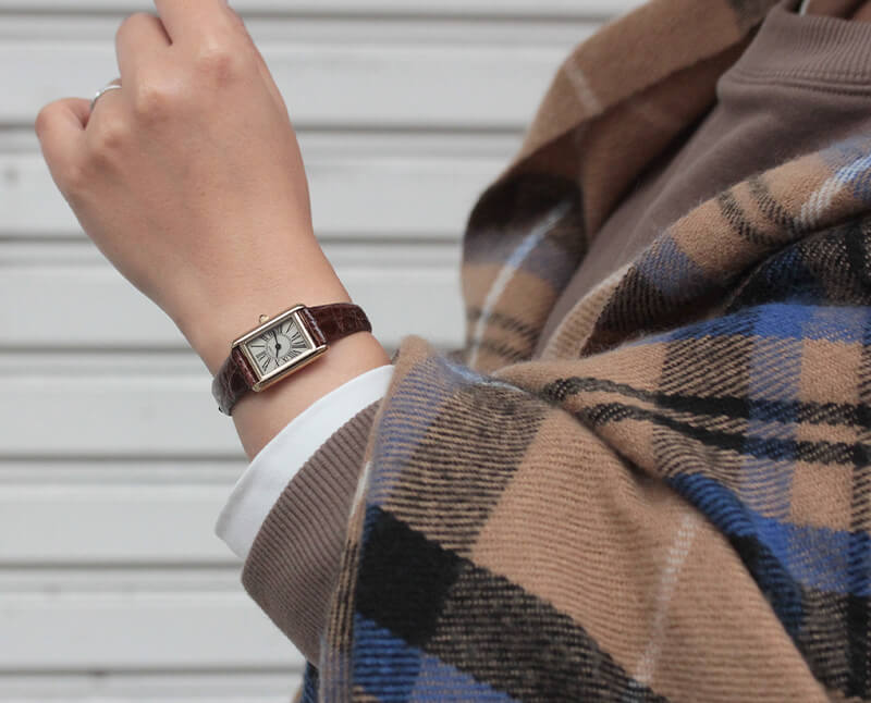 LCREA(ルクレア) PARALLELA ソーラー腕時計 LC2101-PGCBR 本ワニ革 ダークブラウン