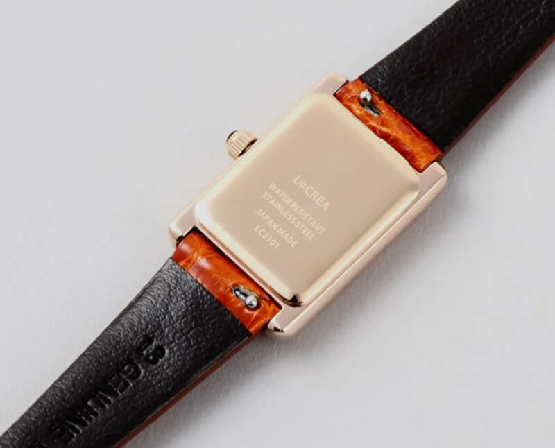 LCREA(ルクレア) PARALLELA ソーラー腕時計 LC2101-PGCOB 本ワニ革 オレンジブラウン