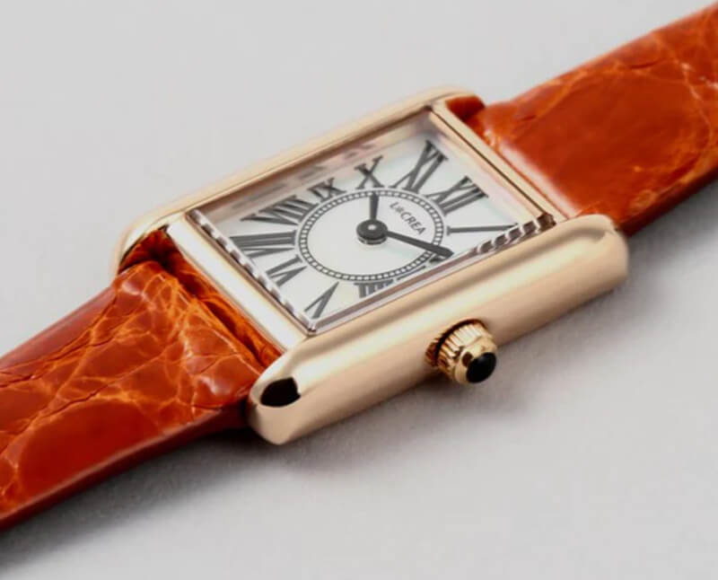 LCREA(ルクレア) PARALLELA ソーラー腕時計 LC2101-PGCOB 本ワニ革 オレンジブラウン