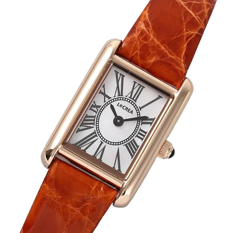 LCREA(ルクレア) PARALLELA ソーラー腕時計 LC2101-PGCOB 本ワニ革 オレンジブラウン