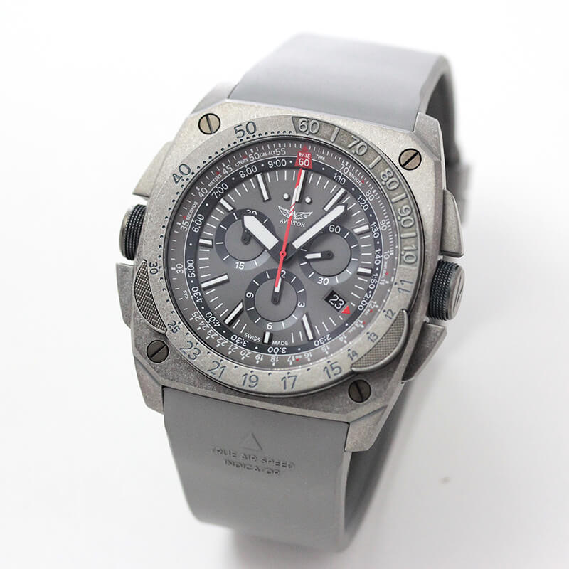 AVIATOR(アビエイター) MIG-29 SMT CHRONO(ミグ29 SMTクロノ) クォーツ パイロットウォッチ M.2.30.7.221.6 グレー 腕時計