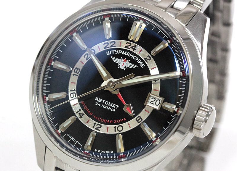 STURMANSKIE(シュトゥルマンスキー)OPEN SPACE GMT 自動巻き 腕時計 NH34-1891053B ブラックダイヤル
