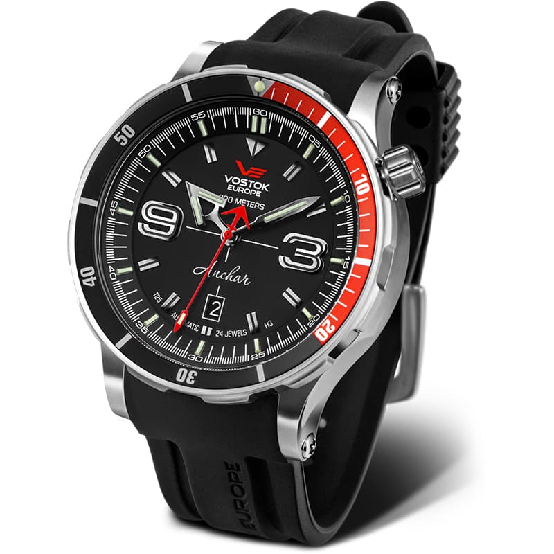 ボストーク・ヨーロッパ アンチャール世界限定モデル/手巻き機能あり/NH35A-510A587 ブラックラバーベルト 腕時計