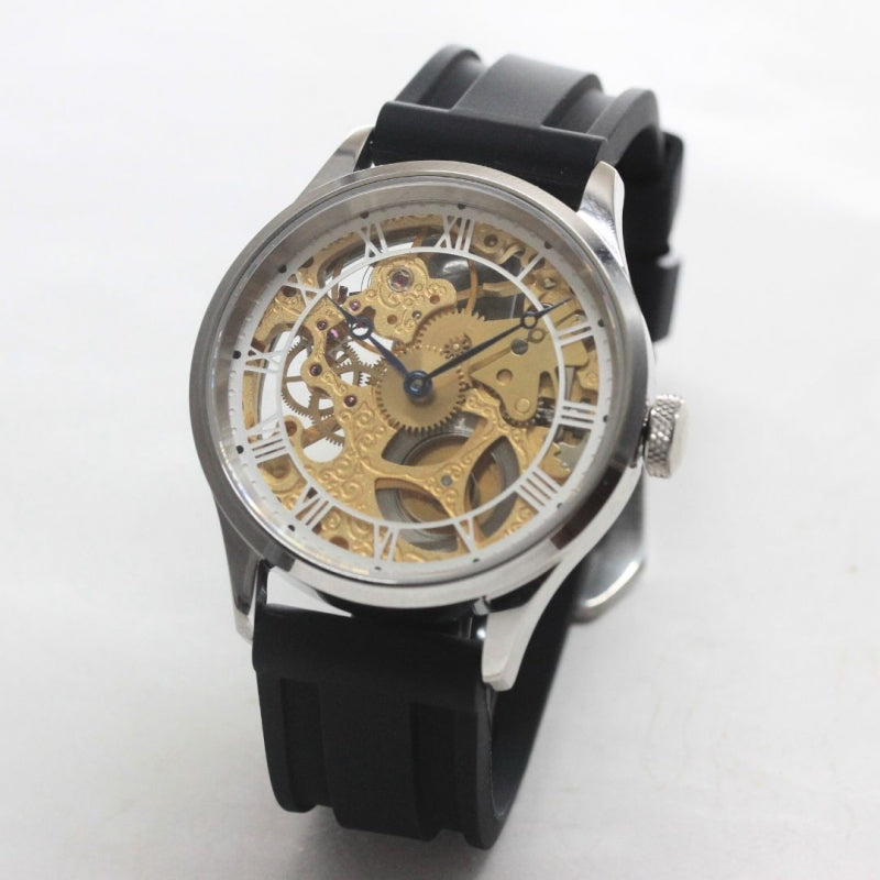 正美堂オリジナルウォッチ/腕時計/スケルトン/スイス製オールドユニタスムーブメント/old6497gs