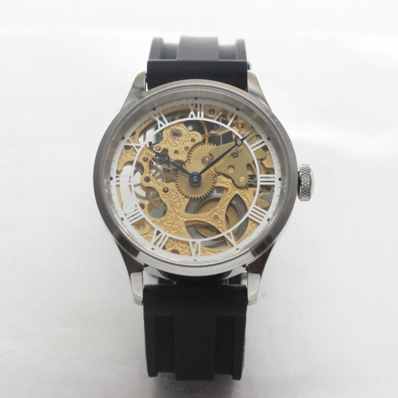 正美堂オリジナルウォッチ/腕時計/スケルトン/スイス製オールドユニタスムーブメント/old6497gs