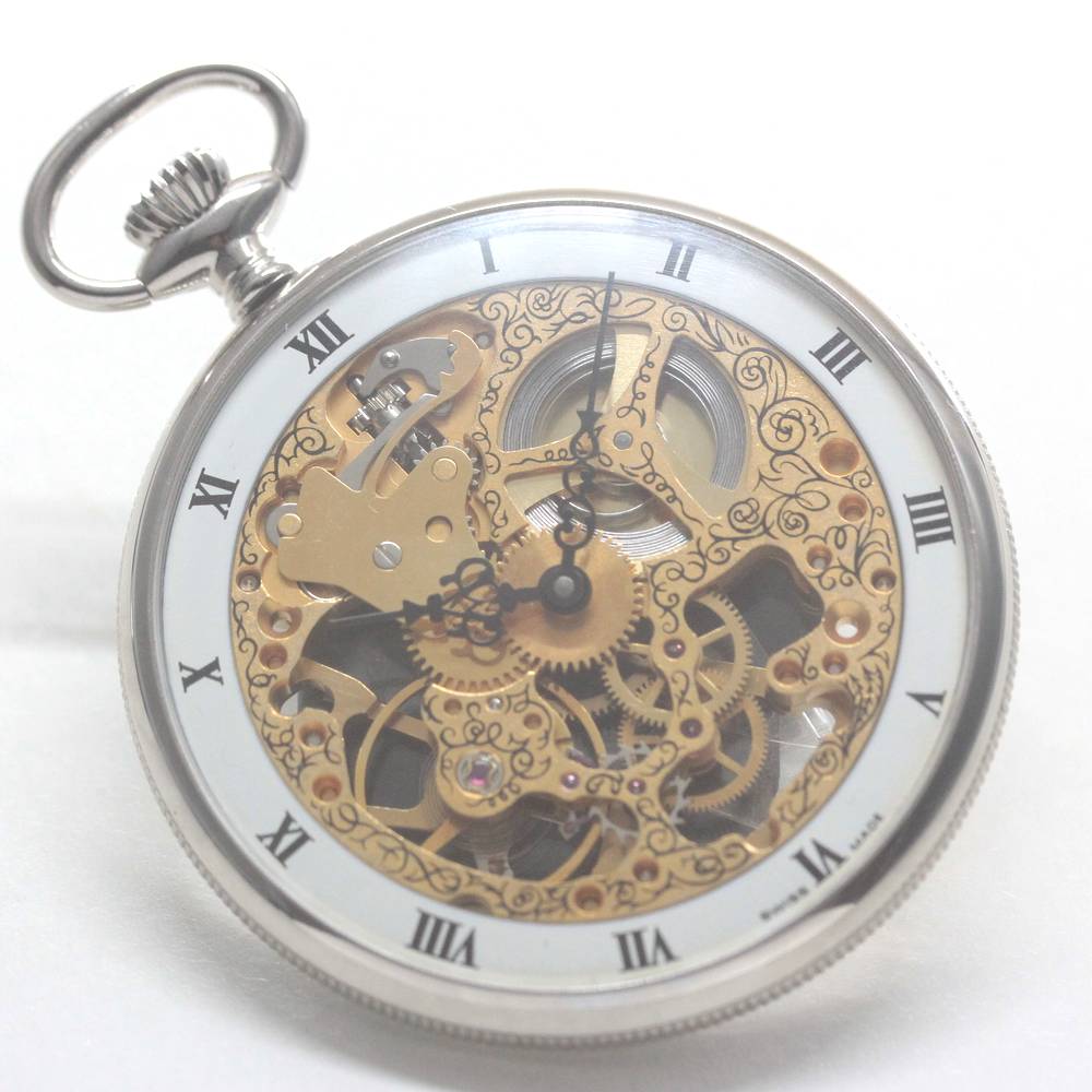 正美堂オリジナルウォッチ/懐中時計/リサイクルウォッチ/スケルトン/old6497pw-108
