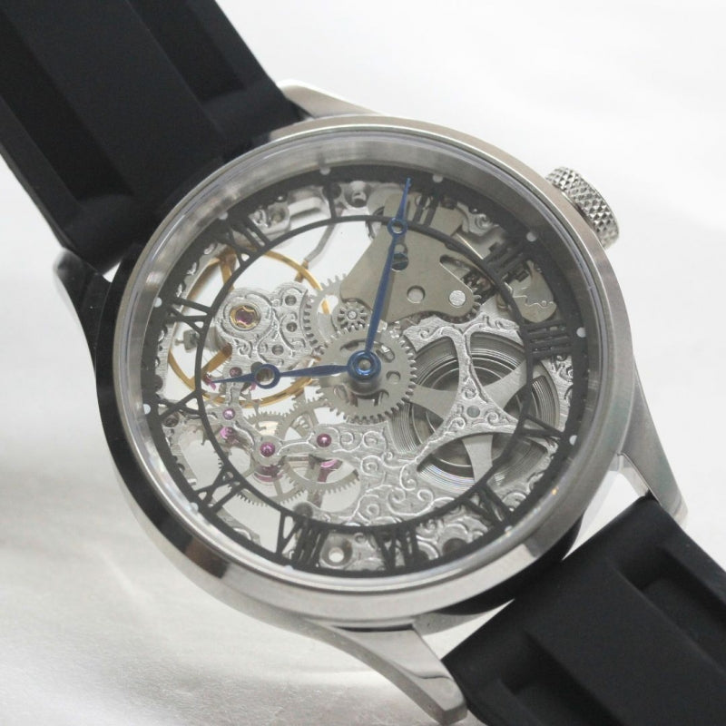 正美堂オリジナルウォッチ/腕時計/スケルトン/スイス製オールドユニタスムーブメント/old6497sb