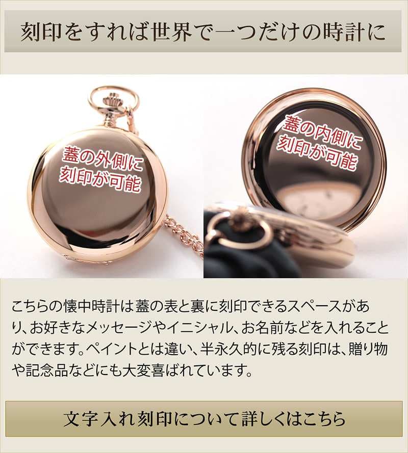 Rapport(ラポート) 両蓋開き シースルーバック 懐中時計 手巻き PW12