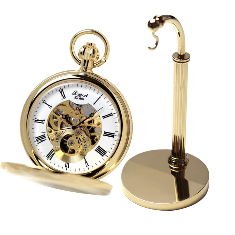 Rapport PW48 Double-Opening Skeleton Pocket Watch