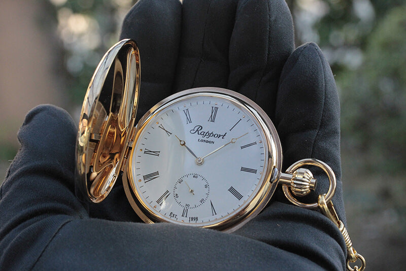 Rapport(ラポート) 両蓋開き シースルーバック 手巻き式懐中時計 PW61・PW60