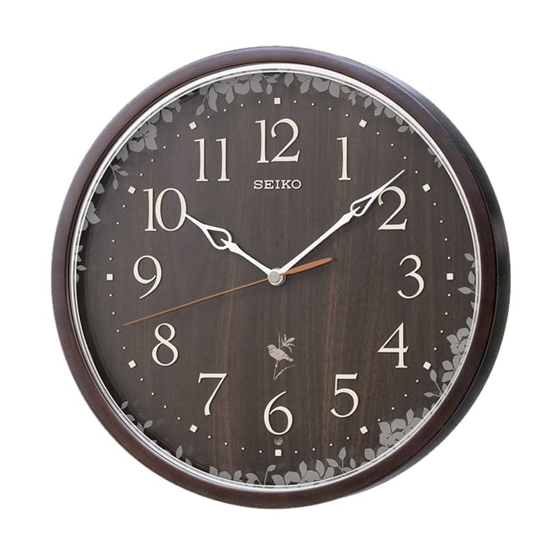 SEIKO セイコー 報時付き 木枠 電波掛け時計 RX215B 濃茶