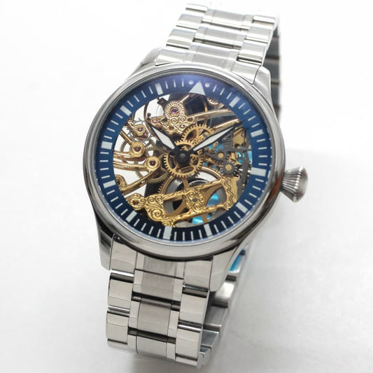 正美堂創業50周年記念ウォッチ/オリジナル腕時計/スケルトン/スイス製オールドユニタスムーブメント使用