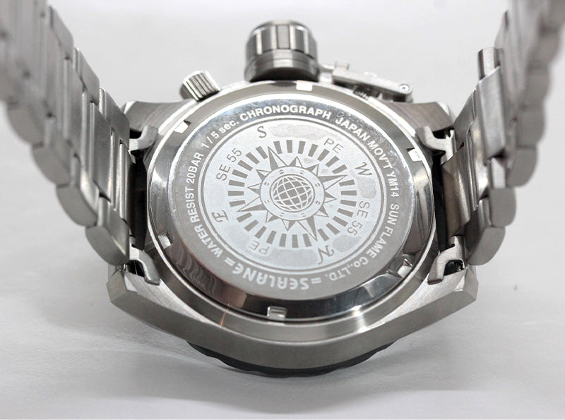 SEALANE(シーレーン) クォーツ 1/5秒クロノグラフ 腕時計 SE55-MBO オレンジ