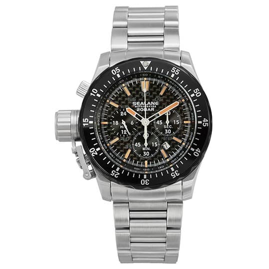 SEALANE(シーレーン) クォーツ 1/5秒クロノグラフ 腕時計 SE55-MBO オレンジ