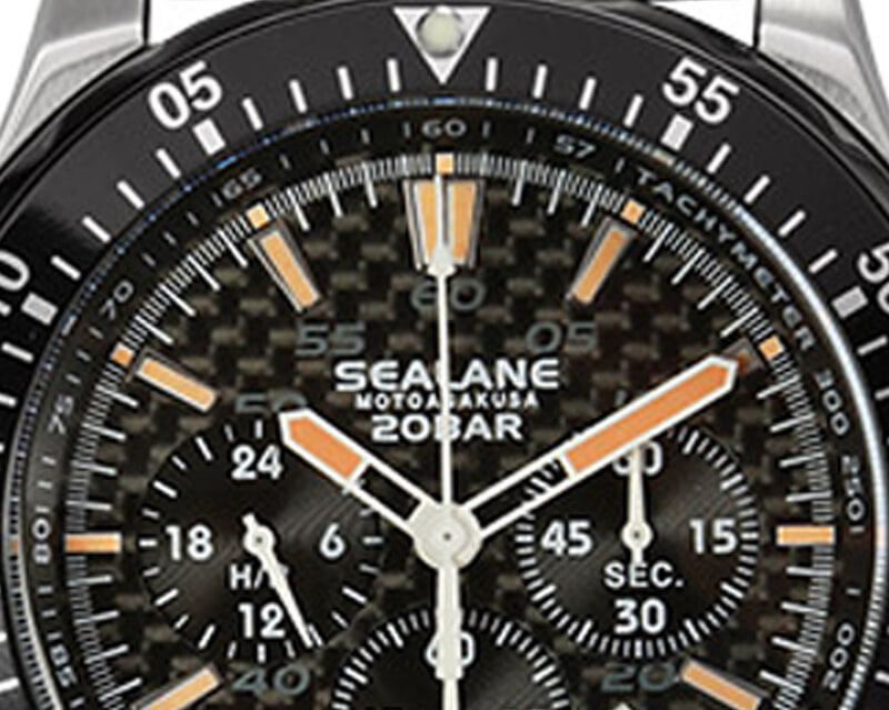 SEALANE(シーレーン) クォーツ 1/5秒クロノグラフ 腕時計 SE55-PBO オレンジ