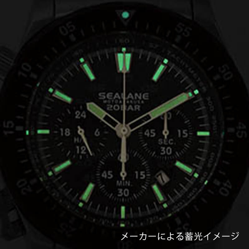 SEALANE(シーレーン) クォーツ 1/5秒クロノグラフ 腕時計 SE55-PBO オレンジ
