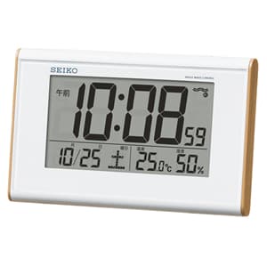 セイコー(SEIKO)温湿度表示デジタル電波クロック目覚まし時計/SQ771B