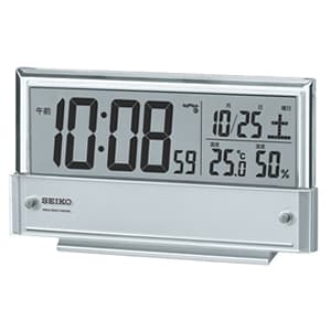 セイコー(SEIKO)温湿度表示デジタル電波クロック目覚まし時計/SQ773S