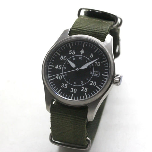 正美堂オリジナルウォッチ/ステンレスケース/ミリタリー/スイス製自動巻きムーブメント/stp111-110