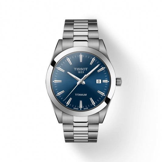 TISSOT(ティソ) Gentleman ジェントルマン クォーツ  チタン 腕時計 ブルー T127.410.44.041.00