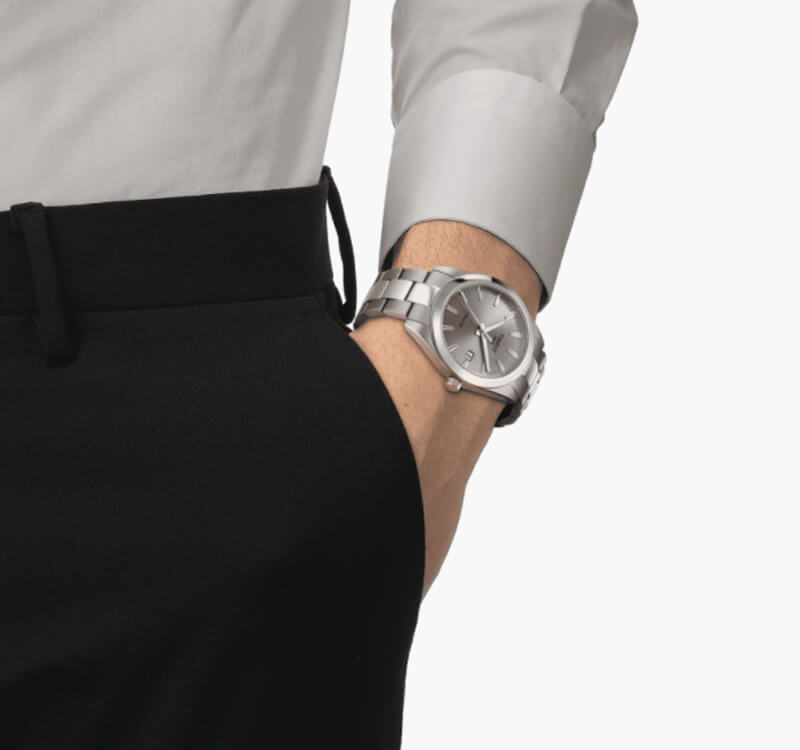 TISSOT(ティソ) Gentleman ジェントルマン クォーツ  チタン 腕時計 グレー T127.410.44.081.00