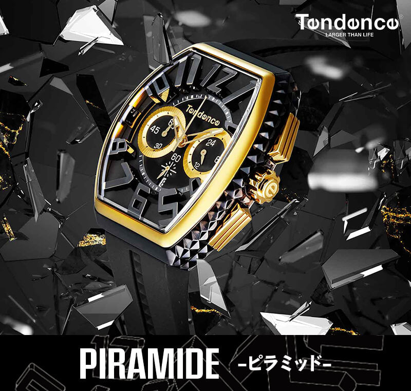 Tendence(テンデンス)PIRAMIDE(ピラミッド) 43mm 腕時計 TY860005 ブラック