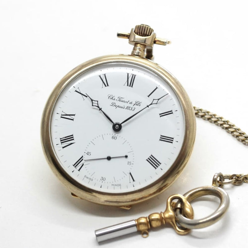 絶版モデルのティソ(TISSOT) 鍵巻き式懐中時計 tissot-1005