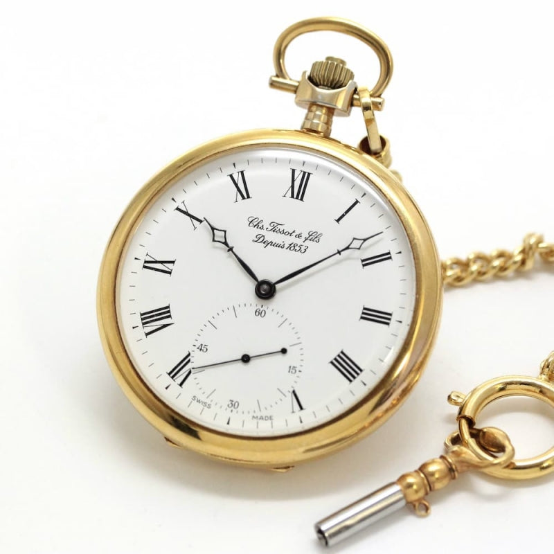 絶版モデルのティソ(TISSOT) 鍵巻き式懐中時計 tissot-1007
