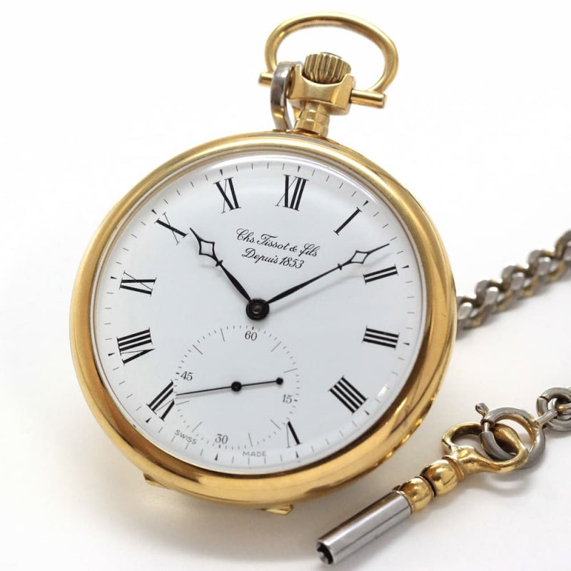 絶版モデルのティソ(TISSOT) 鍵巻き式懐中時計 tissot-1009