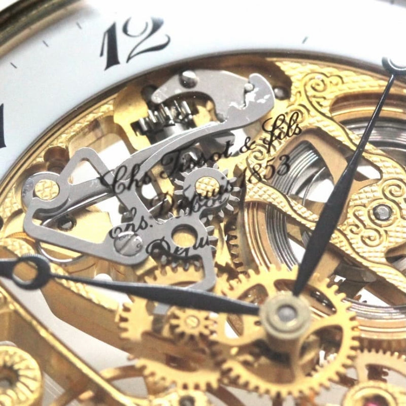 絶版モデルのティソ(TISSOT) フルスケルトン懐中時計 tissot-1011