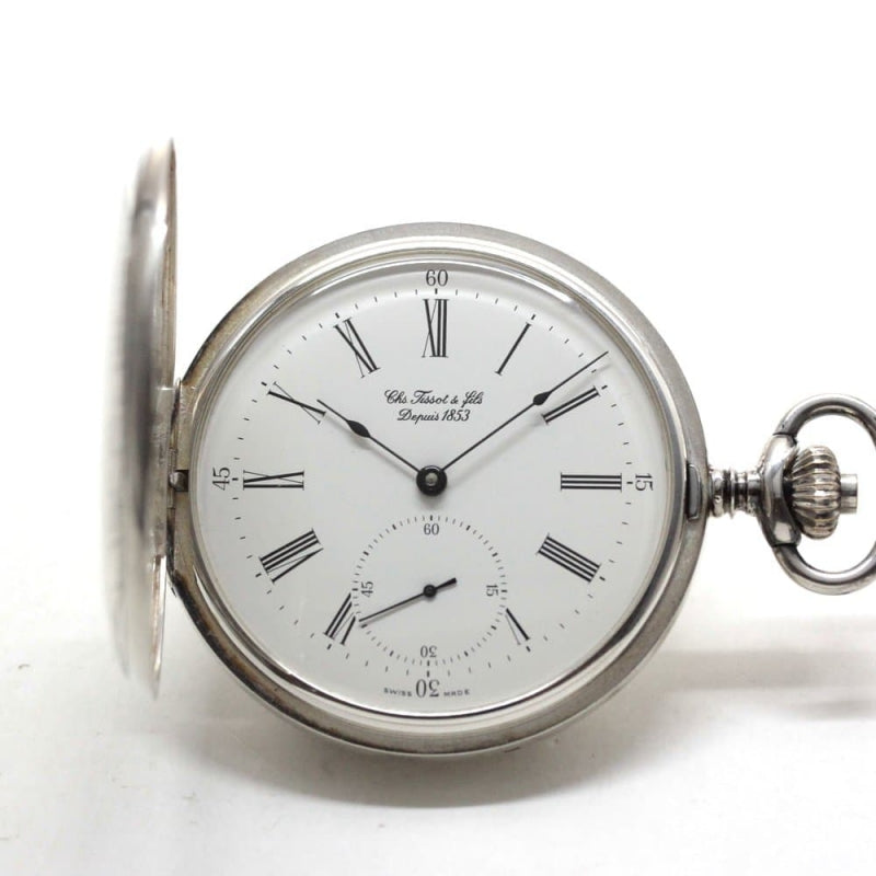 絶版モデルのティソ(TISSOT) 銀無垢懐中時計 tissot-1015