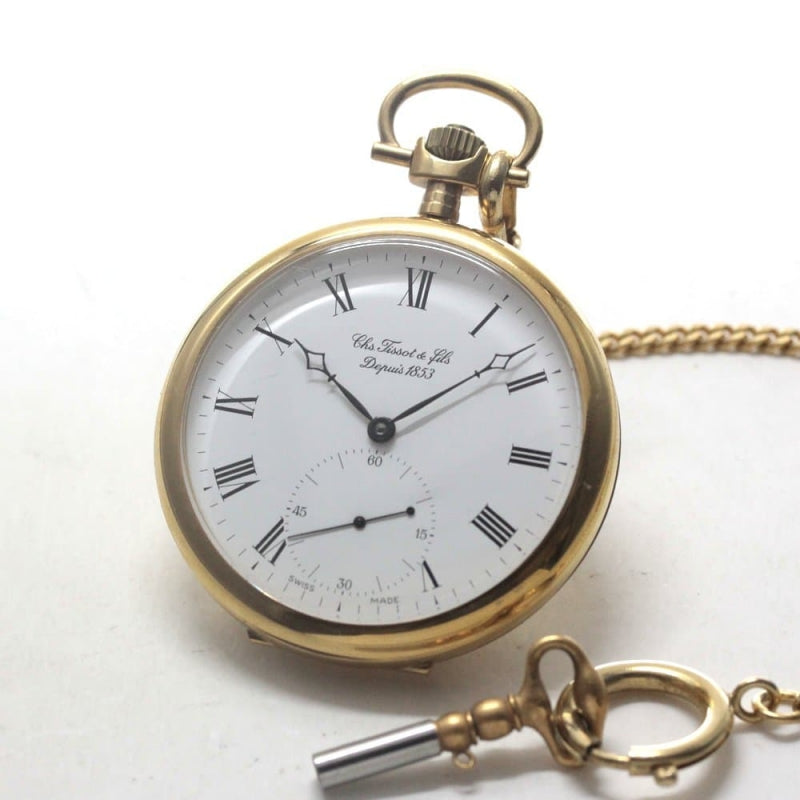 絶版モデルのティソ(TISSOT) 鍵巻き式懐中時計 tissot-1019