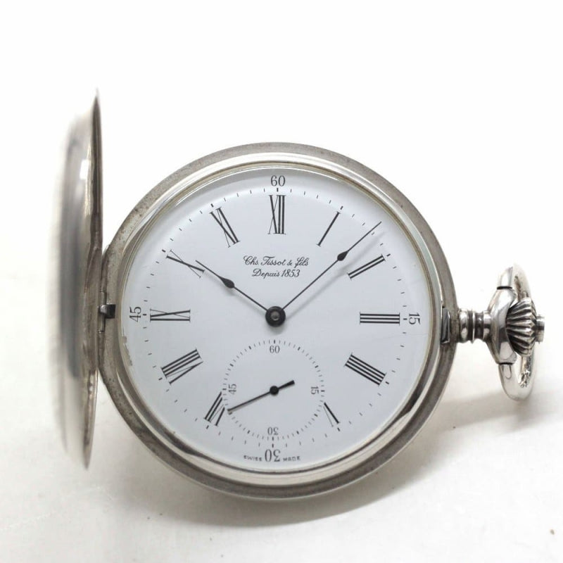 絶版モデルのティソ(TISSOT)/銀無垢懐中時計/tissot-1020