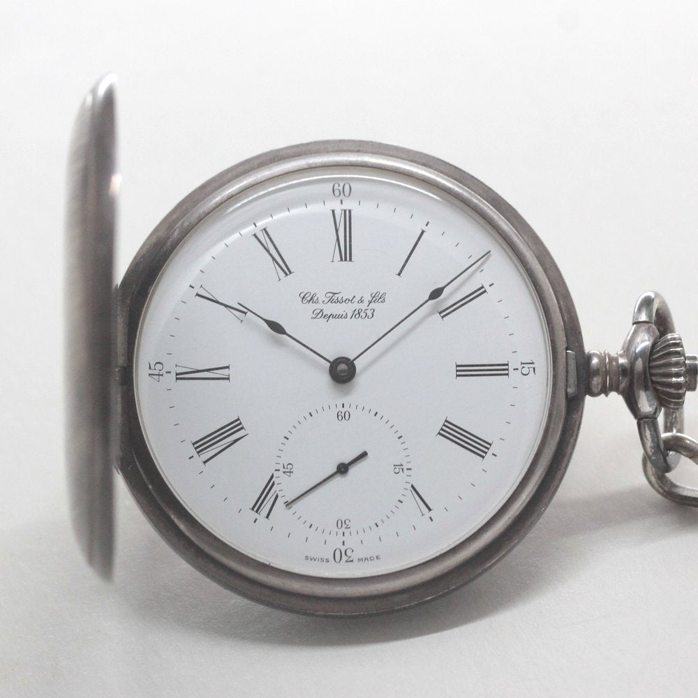 1853年創業のスイスブランド、ティソの銀無垢懐中時計/ 絶版モデルのティソ(TISSOT)/銀無垢懐中時計/tissot-1035