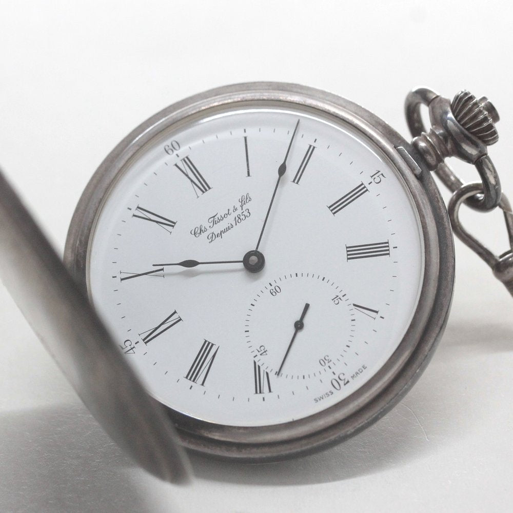 1853年創業のスイスブランド、ティソの銀無垢懐中時計/ 絶版モデルのティソ(TISSOT)/銀無垢懐中時計/tissot-1035