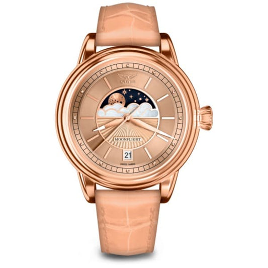 AVIATOR(アビエイター) MOONFLIGHT(ムーンフライト)BEIGE CHAMPAGNE GOLD ゴールド 腕時計 V.1.33.2.260.4